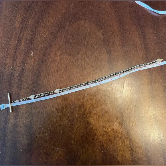 62.32 Gram Antique Gold Filled Albert Watch Curb Chain with T-Bar- 15.5” - Picture 6 of 14